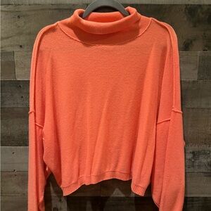 Free People Vibrant Orange Cashmere Sweater
